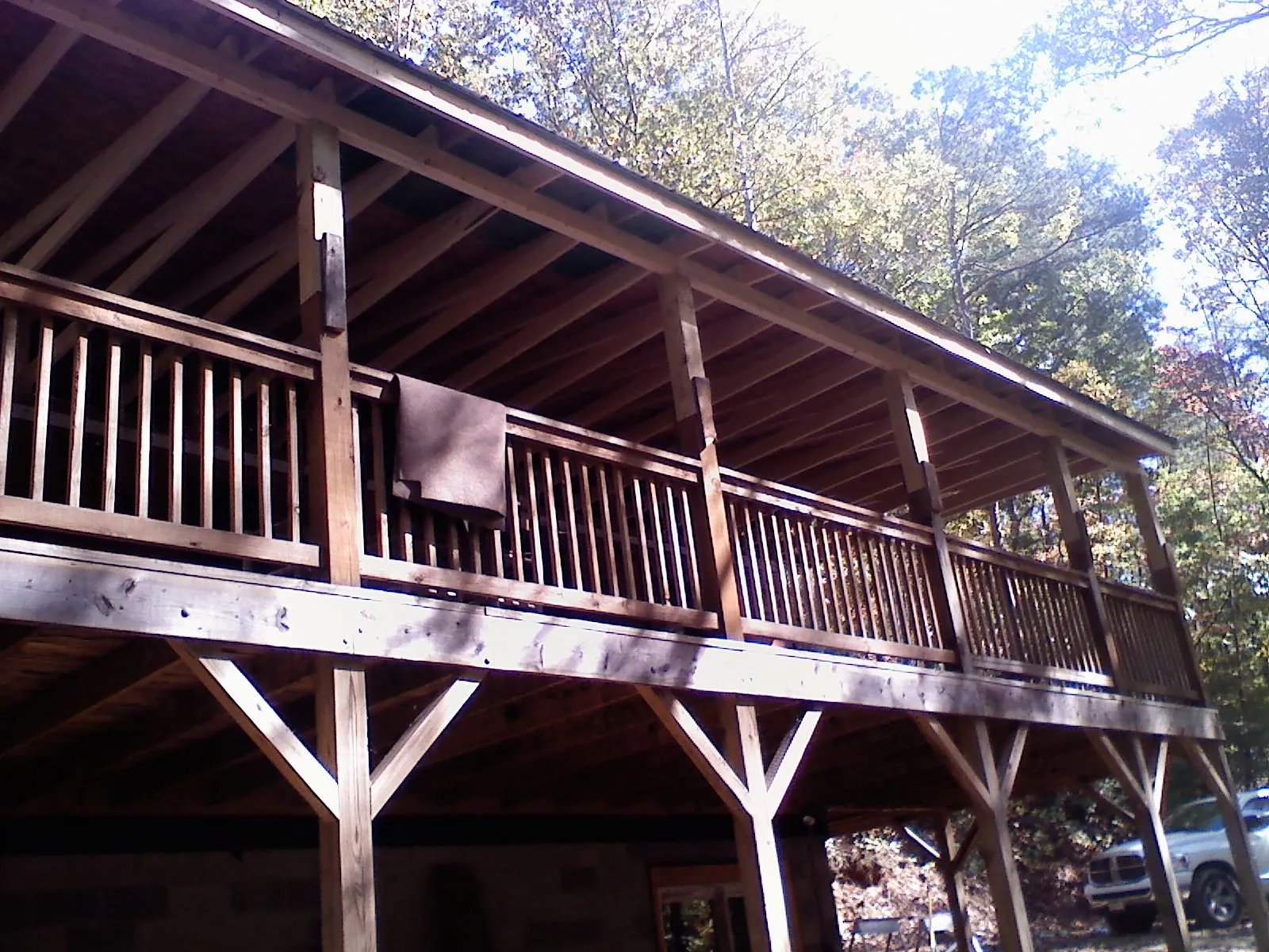 Timber framing under a new elevated porch and deck — Roof Leak Repair in Wellston by Roofing Brothers